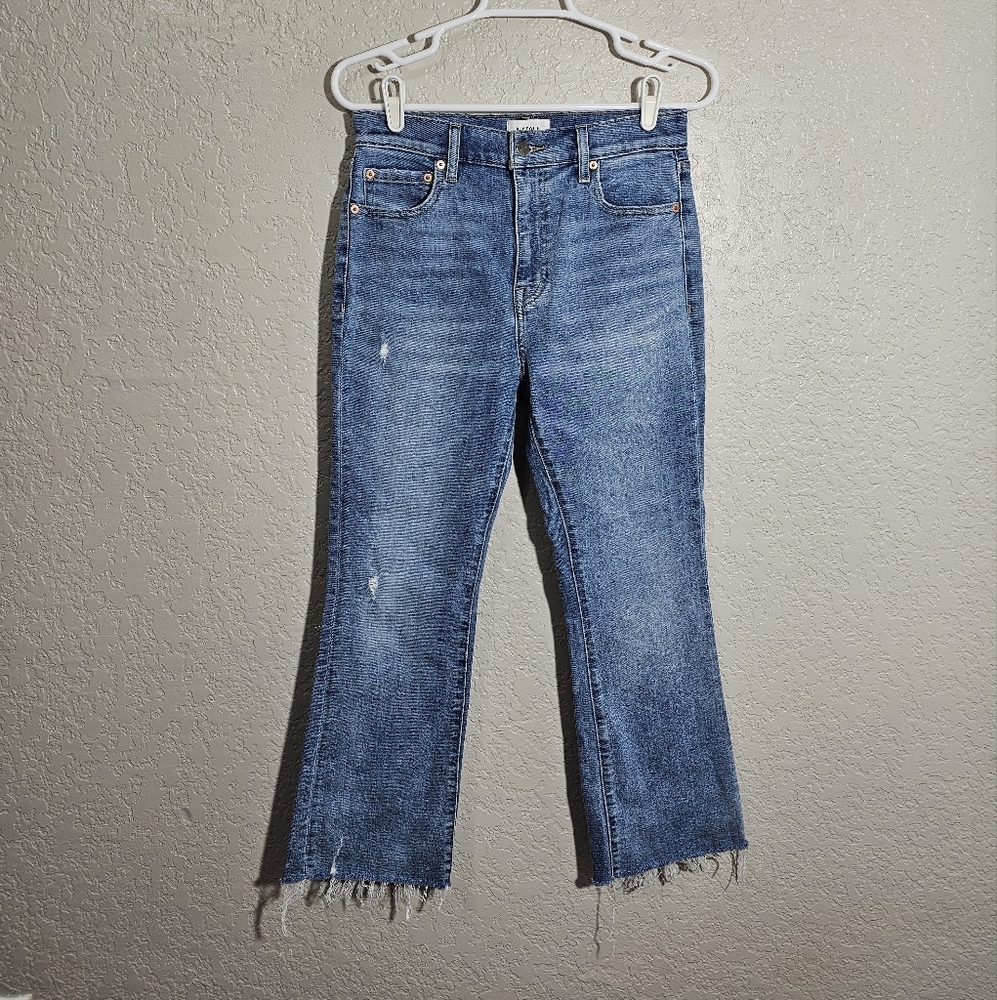 Pistola Distressed Cropped Raw Hem Jeans